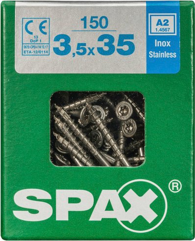SPAX Edelstahlschraube, T-STAR plus, 150 Stk., 3,5 x 35 mm - silberfarben