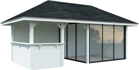 PALMAKO Pavillon »Bianca«, Aufstellmaße BxTxH: 672 x 384 x 319 cm, lackiert, Holz - weiss