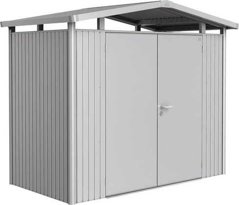 Thumbnail - BIOHORT Gerätehaus »Panorama«, Metall, BxHxT: 273 x 227 x 158 cm (Außenmaße inkl. Dachüberstand) - silberfarben