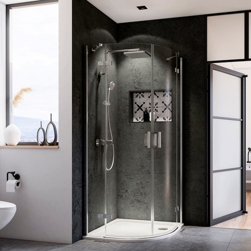 BREUER Eckeinstieg »Panorama«, Drehtür, BxH: 90 x 200 cm - silberfarben