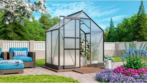 VITAVIA Gewächshaus »Apollo Plus 2500«, BxHxL: 195 x 197 x 131 cm - grau