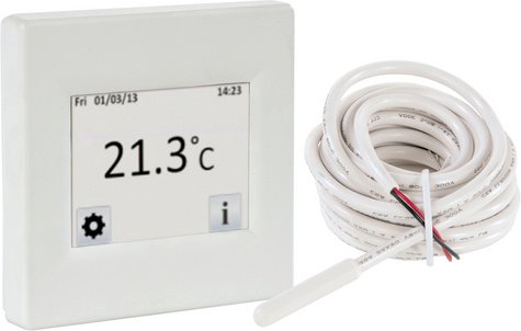 Vitalheizung Raumthermostat, weiß, BxHxL: 9,2 x 1,8 x 9,2 cm, für Infrarotheizung HVH - weiss | silberfarben