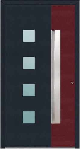 KNOCK Aluminium-Haustür »Marte«, anthrazit / purpur - rot