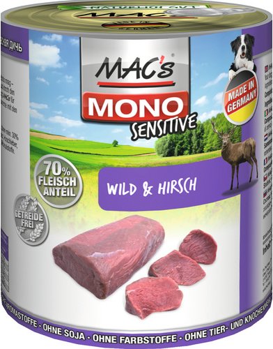 MAC'S Hunde-Nassfutter »Mono«, Wild/Huhn, 6 Dosen
