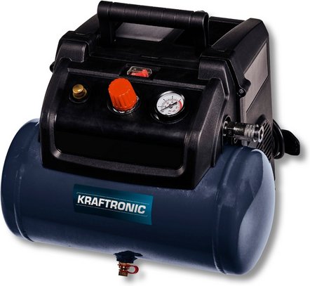 KRAFTRONIC Kompressor, ölfrei, 8 bar, 6 Liter Drucklufttank - blau