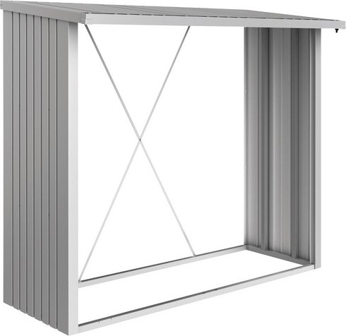 BIOHORT Kaminholzlager »WoodStock 230«, BxHxL: 229 x 199 x 102 cm, silber-metallic - silberfarben