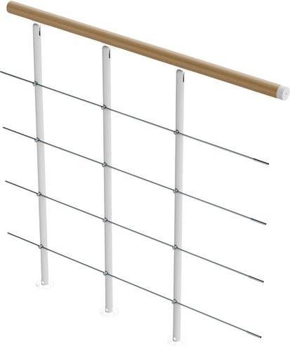 DOLLE Brüstungsgeländer, Holz, Länge: 100 cm - weiss
