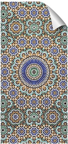 mySPOTTI Duschrückwand-Panel, fresh, Mosaikfliesenoptik, 210x100 cm - blau