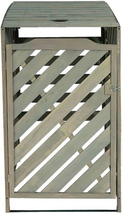 MVG Erweiterung für Mülltonnenverkleidung BxHxT: 68 x 120 x 98 cm, Holz - grau
