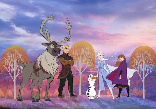 KOMAR Vliestapete »Frozen Autumn Forest«, bunt, glatt