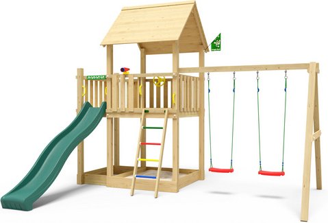 JUNGLE GYM Spielturm »Silvi«, LxBxH: 443 x 365 x 349 cm, dunkelgrün - gruen