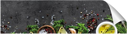 mySPOTTI Küchenrückwand-Panel »fixy«, dunkelgrau/grün/braun