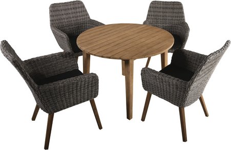 GARDEN PLEASURE Gartenmöbel »Rapallo/Arvada«, 4 Sitzplätze, Akazienholz/Aluminium/Polyester, inkl. Auflagen - grau