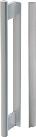 NOVADOORS Griffstange mit Griffleiste, (BxLxH):7 x 8,5 x 35 cm, aluminium - silberfarben