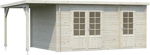 Thumbnail - PALMAKO Blockbohlenhaus »Ella«, Holz, BxHxT: 614 x 214 x 300 cm (Außenmaße inkl. Dachüberstand) - braun