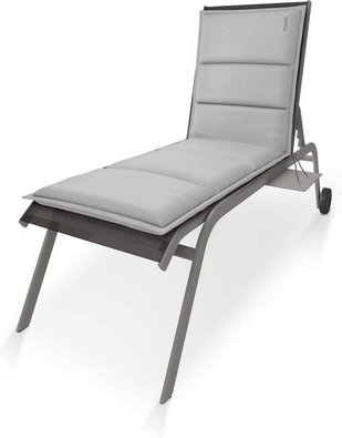 DOPPLER Auflage »City«, BxL: 60 x 195 cm, mit Uni-Muster, hellgrau, für Gartenliegen