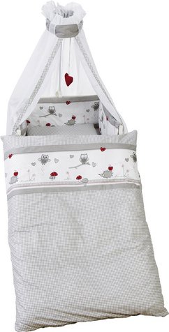 Thumbnail - roba Kinderbettgarnitur »Adam + Eule«, Baumwolle, grau