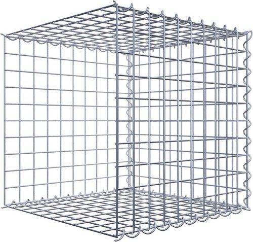 Thumbnail - Gabiona Gabione, silbergrau, Maschenweite 5 cm x 5 cm, Spirale - silberfarben