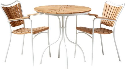 Cinas Balkonset »Ellen«, Tisch: H: 73cm, Ø 80cm; Stühle: B 59xH 72xT 57cm - weiss