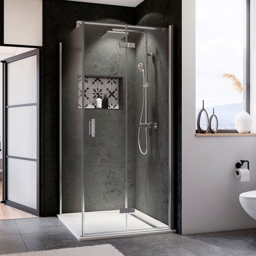 BREUER Drehfalttür »Panorama«, Drehfalttür, BxH: 80 x 202,4 cm - silberfarben