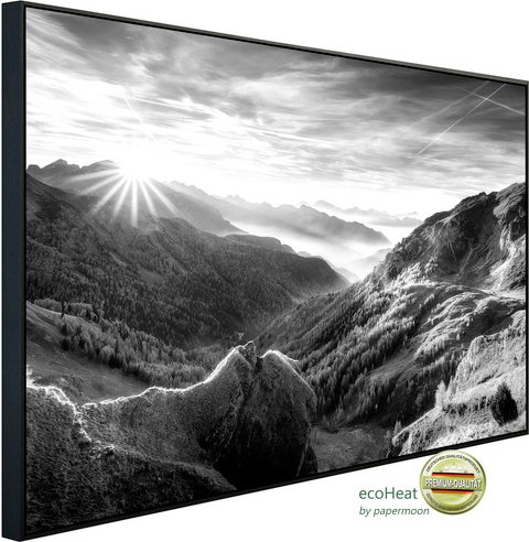 Thumbnail - papermoon Infrarotheizung »EcoHeat - Landschaft schwarz + weiss«, Matt-Effekt - bunt