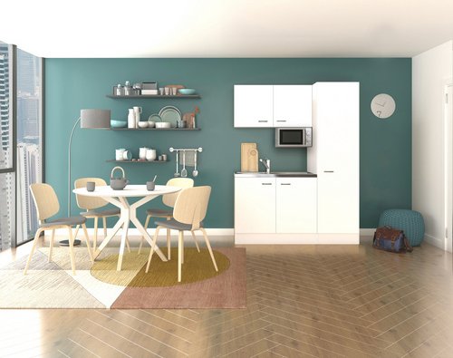 Flex-Well Singleküche »Wito«, mit E-Geräten, Gesamtbreite: 150 cm - weiss