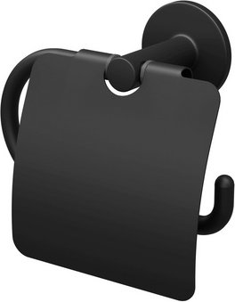 LENZ Toilettenpapierhalter »NERO«, Schwarz-matt, Montageart: Kleben oder Bohren