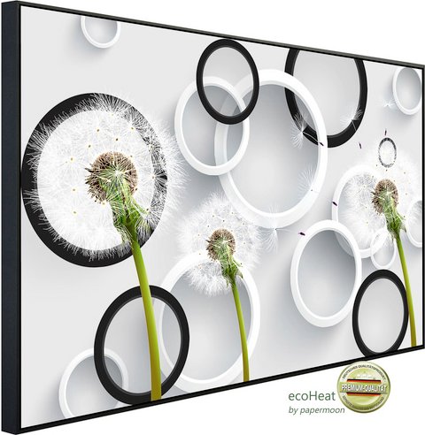 Thumbnail - papermoon Infrarotheizung »EcoHeat - Muster mit Pusteblumen, Ringe«, Matt-Effekt - bunt