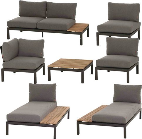 SIENA GARDEN Loungeset »Alvida«, 7er-Set, Aluminium - grau