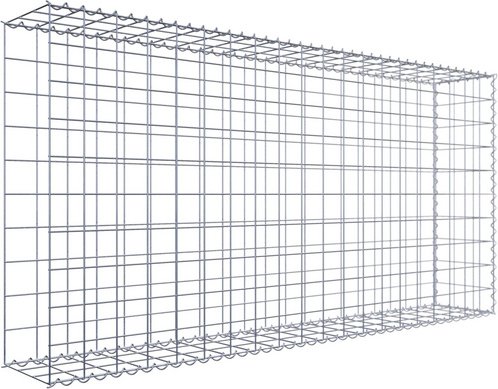 Thumbnail - Gabiona Gabione, silbergrau, Maschenweite 10 cm x 10 cm, Spirale - silberfarben