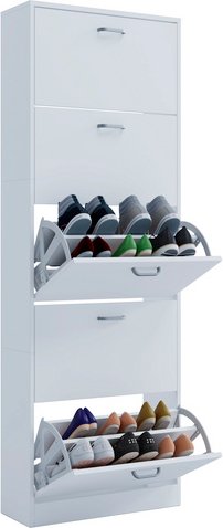 VCM Schuhschrank »Sipos XL«, BxHxL: 22 x 170 x 59 cm, Holzwerkstoff - weiss