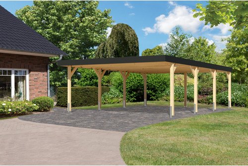 KARIBU Carport, Außenmaß BxT: 558 x 813 cm, naturbelassen, Holzart: Fichte - braun