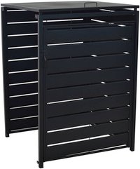 MERXX Mülltonnenbox, BxHxT: 64 x 109 x 64 cm, Aluminium/Stahl - grau