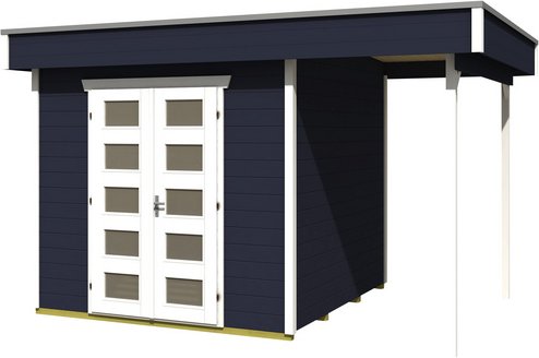 SKANHOLZ Gartenhaus »Venlo«, Holz, BxHxT: 420 x 255 x 250 cm (Außenmaße inkl. Dachüberstand) - grau