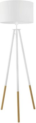 EGLO Stehleuchte »BIDFORD«, holz, stahl - weiss