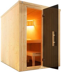 WEKA Elementsauna »KAARINA 1«, 4 Personen, inkl. 4,5 kW Ofen mit externer Steuerung - braun