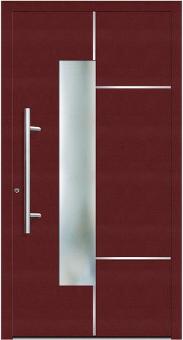 KNOCK Flügelüberdeckende Kunstoff-Haustür »Terra«, purpur - rot