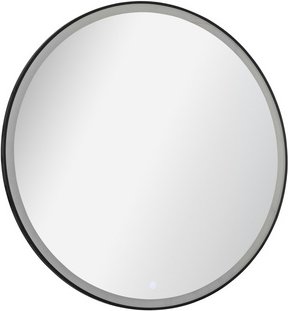 FACKELMANN Spiegelelement »New York«, beleuchtet, rund, schwarz, BxHxT: 80 x 80 x 2,6 cm - grau