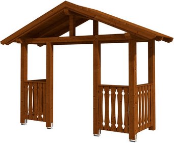 SKANHOLZ Vordach »Stralsund 6«, 360 x 139 cm (BxT), nordische Fichte, nussbaum - braun