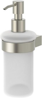 LENZ Seifenspender »PEARL«, Nickel-matt, Montageart: Kleben oder Bohren - silberfarben