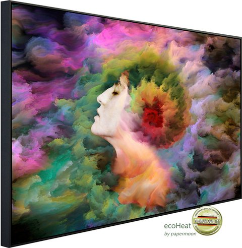 papermoon Infrarotheizung »EcoHeat - Abstrakt Gesicht«, Matt-Effekt - bunt