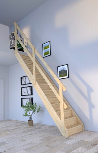 STARWOOD Raumspartreppe »Korfu«, Fichtenholz, 13 Stufen, max. Geschosshöhe 300 cm - braun