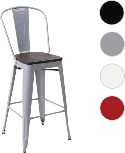 MVG Barhocker »MVG-A73«, Extra hohe Rückenlehne - grau