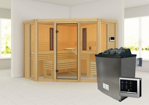 KARIBU Sauna »Mava«, BxHxT:231 x 198 x 231 cm, naturbelassen - beige