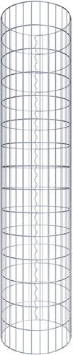 Gabiona Gabionensäule, silbergrau, Maschenweite 5 cm x 10 cm - silberfarben