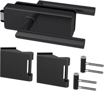 NOVADOORS Glastürbeschlagset, schwarz, Aluminium
