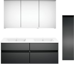 Get2You Badmöbel-Set »twenty one«, 5-teilig, Waschbecken BxHxT: 122 x 1,5 x 51 cm, montiert - grau