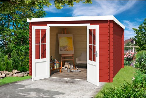 LASITA MAJA Gartenhaus »Atlanta«, BxHxT: 312 x 210,9 x 258,7 cm (Außenmaße inkl. Dachüberstand), Holz - rot