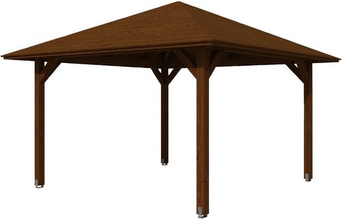 SKANHOLZ Pavillon »Cannes 2«, Zeltdach, viereckig, BxHxT: 439 x 329 x 439 cm - braun