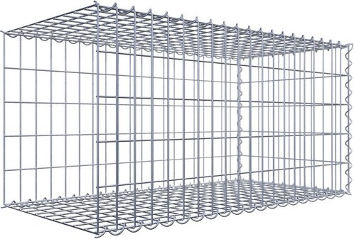 Thumbnail - Gabiona Gabione, silbergrau, Maschenweite 5 cm x 10 cm, Spirale - silberfarben